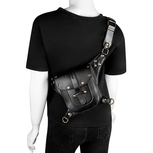 Punk Damen Gürteltasche Bauchtasche Hüfttasche Tasche Waist Belt Bag PU Radsport - Bild 3 von 16