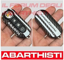 ABARTH 595 COMPETIZIONE Housse De Clé En Fibre De Carbone 100% - BLANC