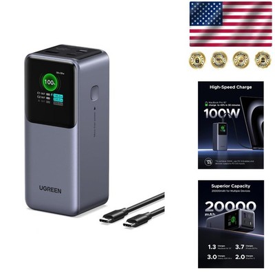 Airline Approved 130W Nexode Power Bank - 20000mAh Battery Pack with TFT Display