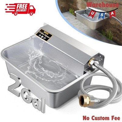 Automatic 2 Gallon Dog Water Dispenser - Stainless Steel, Anti-Tip Design