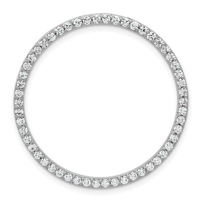 14k Weißgold 1 Karat im Labor gezüchteter Diamant kompletter Kreis Kette Plättchen Anhänger