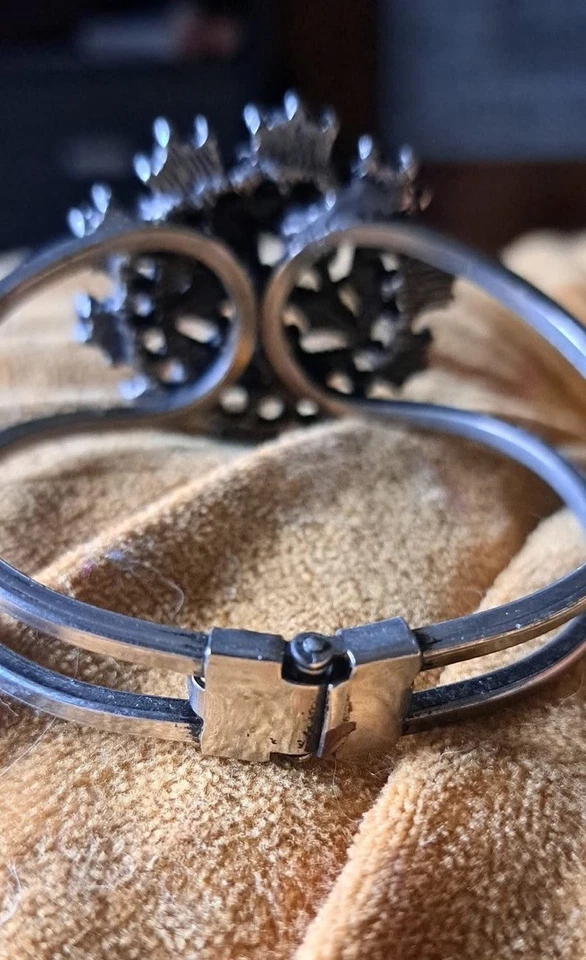 PULSERA BRAZALETE CLAMPER ESTILO SUROESTE TONO PIEDRAS AZULES Y PLATA Foto 3 de 3