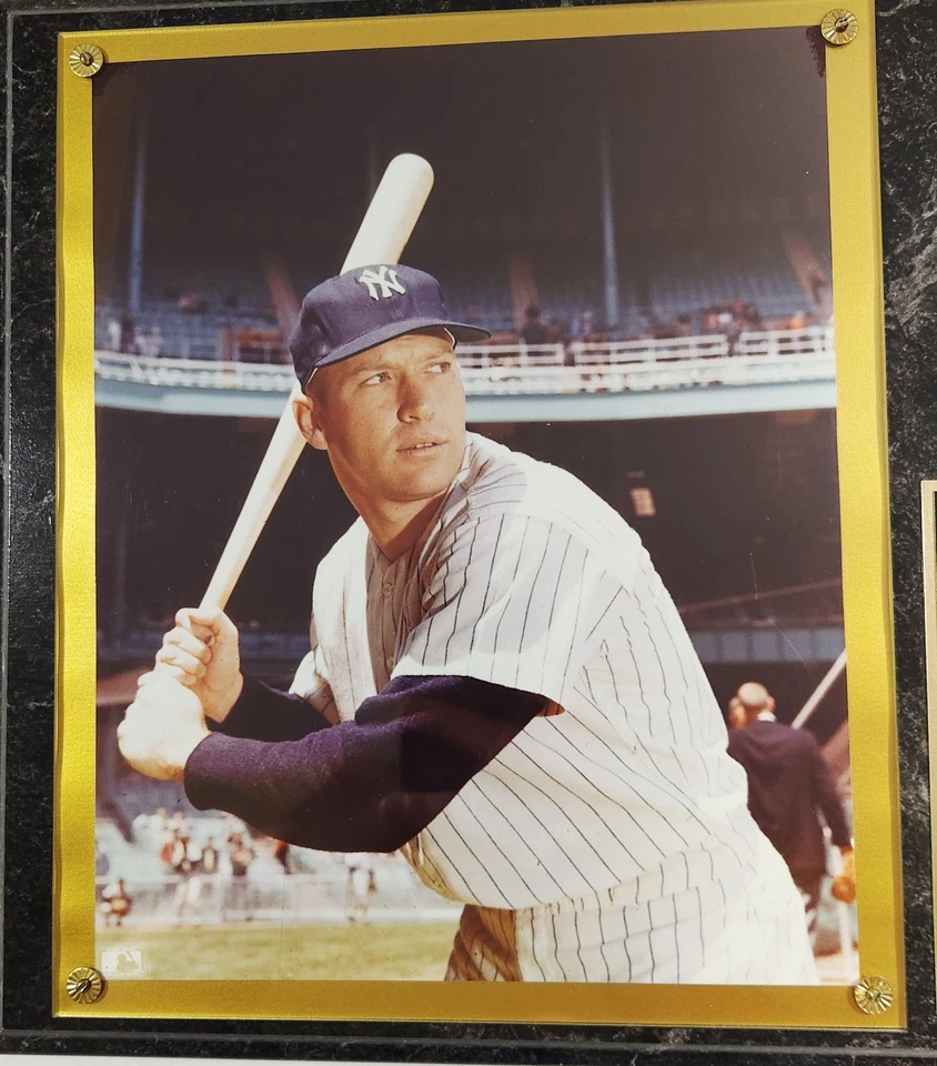 Yankees Mickey Mantle "Inducido al Salón de la Fama 1974" Placa 15 x 12" Foto enmarcada Foto 2 de 4