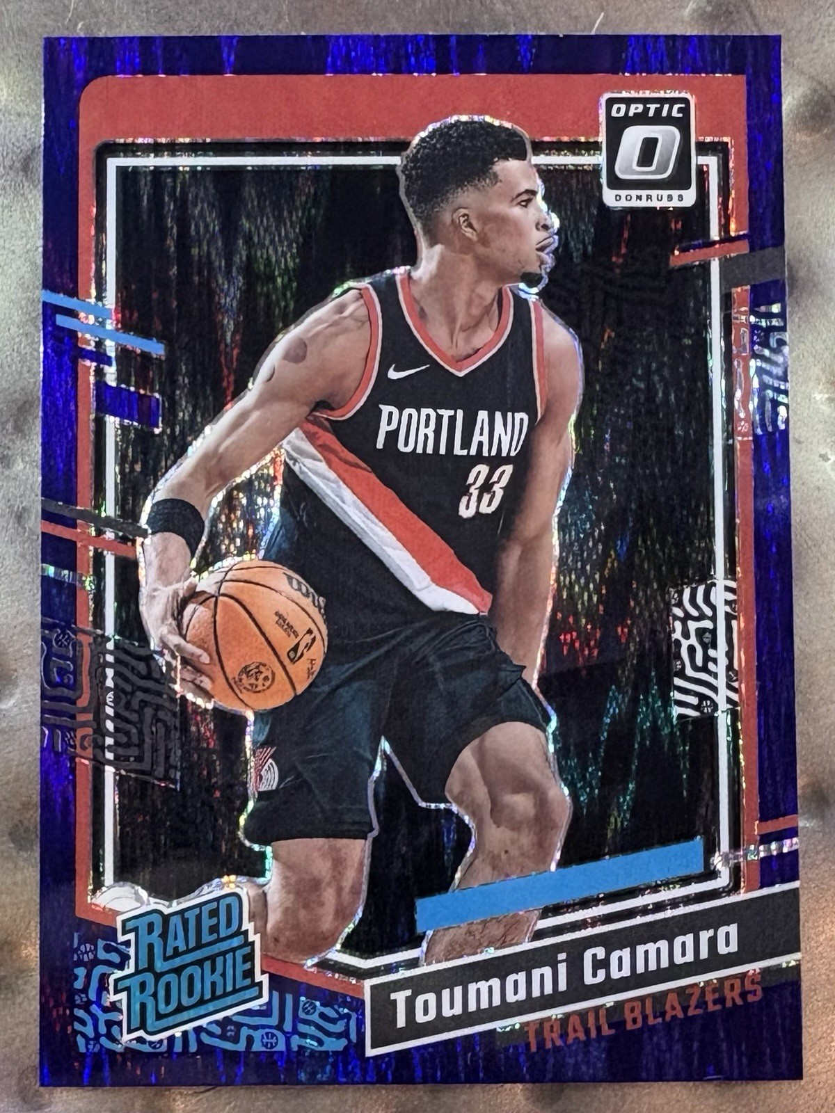 2023-24 Panini Donruss Optic - Rated Rookie Toumani Camara #204 Purple Shock