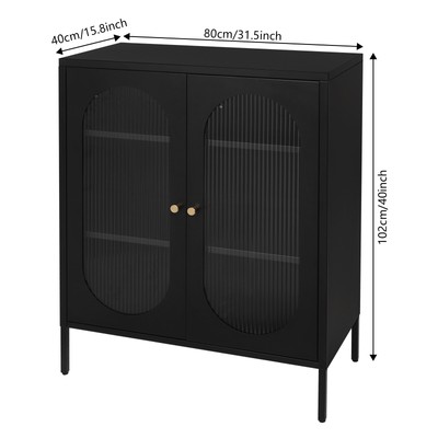 40'' Kitchen Pantry Storage Box 3 Tiers Adjustable Tier Spacing Accent Cabinet