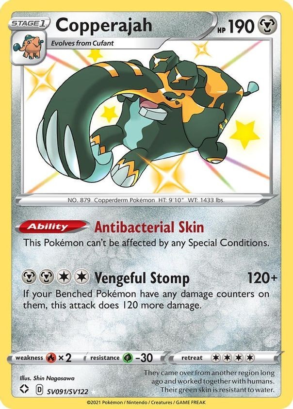 Copperajah - SV091/SV122 - Pokemon Shining Fates Sword Shield Shiny Rare Card NM