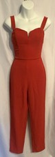 H M Adjustable StrapsRed Jumpsuit Sweetheart Neckline Size 6 Womens