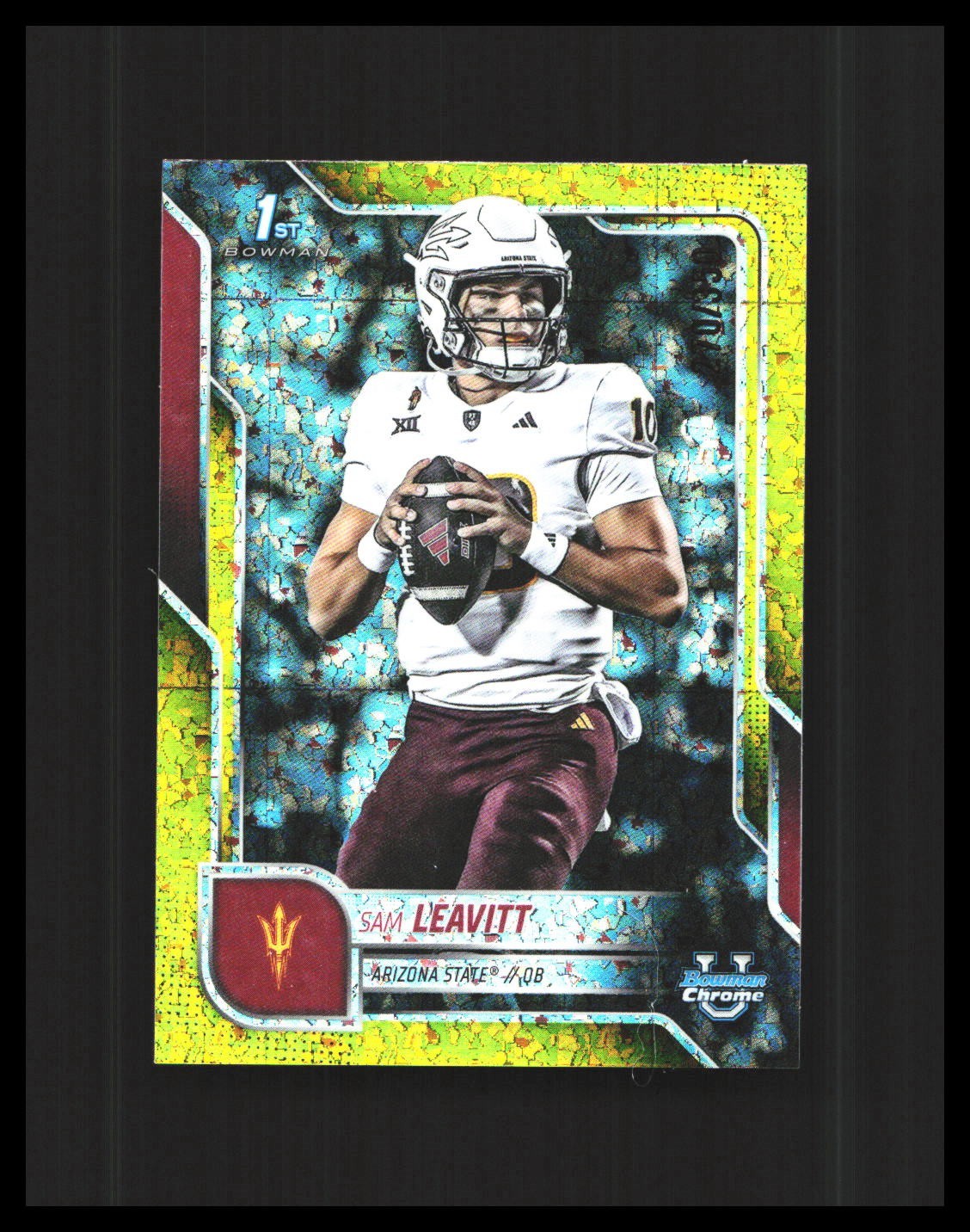 2025 Sam Leavitt - Topps Bowman U Chrome Yellow Sparkle /350 #195 Arizona