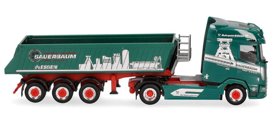 HERPA - DAF XG 4x2 con cassone ribaltabile a 3 assi SAUERBAUM - 1/87 - HER319829 - Immagine 3 di 4