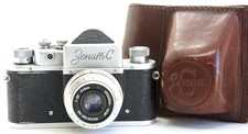RARE USSR Zenit Zenit-C SLR 35mm Film Camera Industar-50 3.5/5 cm lens WORKS EXC