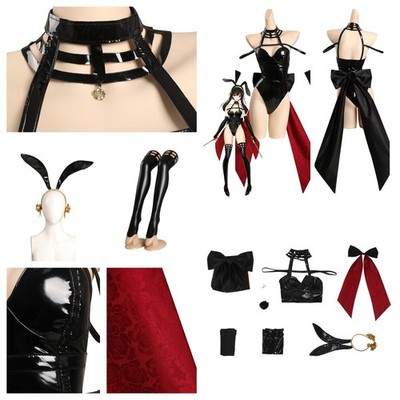 Anime SPY FAMILY Yor Forger Cosplay Bunny Girl Sexy Jumpsuit+Earing fullsets