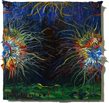 ORIGINAL OIL█PAINTING VINTAGE ART█SIGNED EXPRESSIONIST POP█ABSTRACT NATURE OCEAN