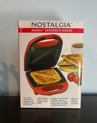 Nostalgia MyMini Sandwich Maker color Red New In Box. 