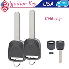 2 Transponder Ignition Key Id46 Chip For 2006 - 2012 Honda Civic Accord Ho03-pt