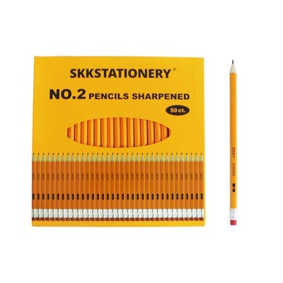 SKKSTATIONERY 50 Pcs Pre-sharpened pencils, Pencils Sharpened with eraser top...