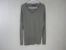 Jarbo Sweater Womens Size 1 M Gray Wool Cashmere V Neck Ribbed Hem Pullover