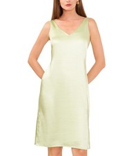 Vince Camuto Women's V-Neck Sleeveless Slip Pullover Dress XL Foam Green Solid