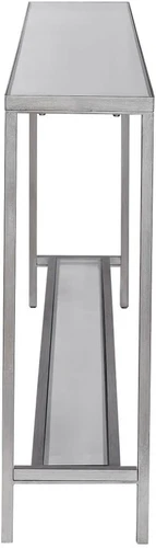 Hayley 60" Clear Glass & Silver Console Table - Elegant Modern Design - Picture 9 of 9