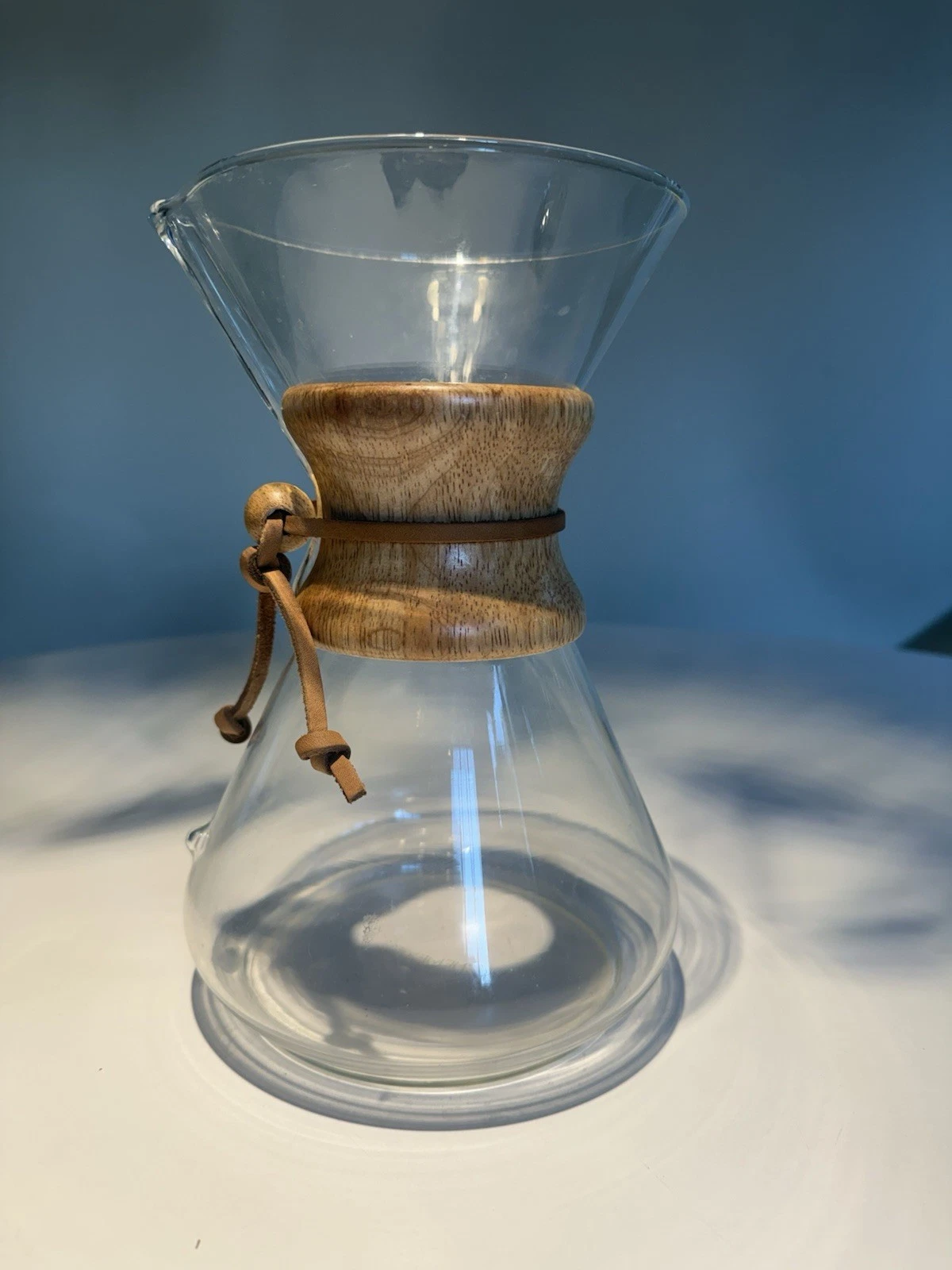 CHEMEX 8 Cup Pour Over Coffee Maker Glass Wood Collar Leather Tie Classic
Opens in a new window or t