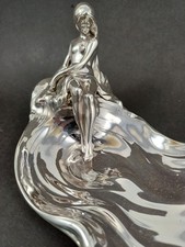 Jugendstil Tintenfa&szlig; Zinn versilbert WMF um 1900