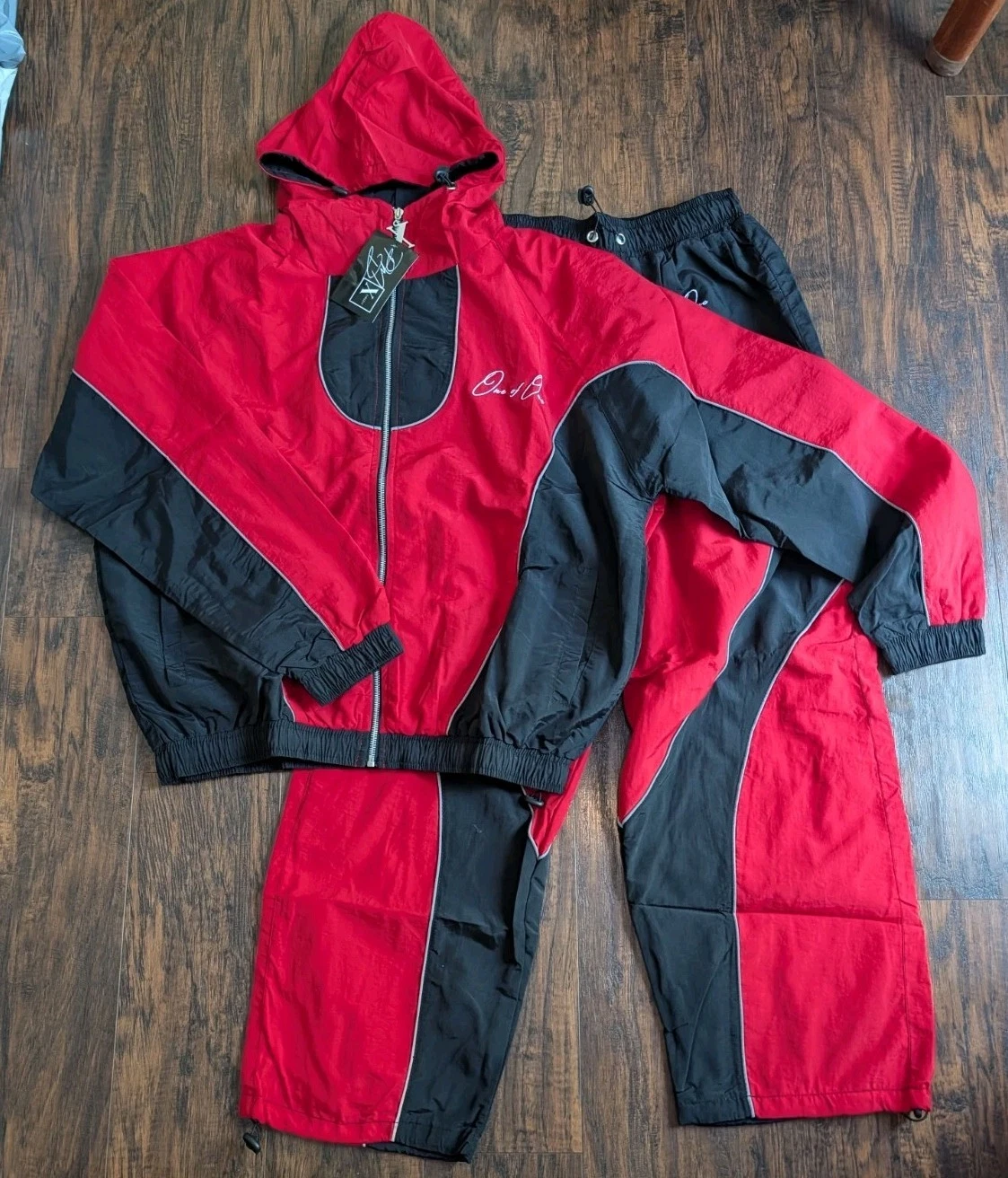 PMDXclusive One Of One Reflective Track Suit Set Windbreaker Pants Jacket L NEW