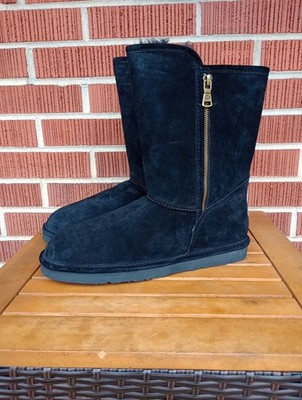 LAMO JUNIPER Women Size 11 Black Suede Side Zip Warm Winter Boots NIB