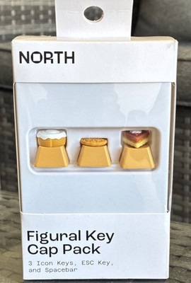 NORTH Figural Key Cap Pack Gold Keycap Set ESC Spacebar + 3 Icon Keys