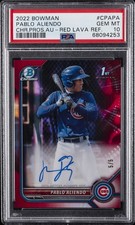 2022 BOWMAN CHROME PRSPCT AUTOS RED LAVA REFRACTOR PABLO ALIENDO 5/5 PSA 10 AUTO