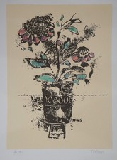 MANLIO BACOSI PERUGIA NATURA MORTA - VASO FIORI PROVA ARTISTA INCISIONE