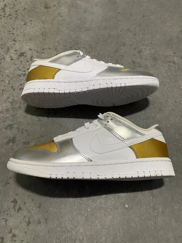 NEW Nike Dunk Low Heirloom Metallic Silver Gold 2022 SB RARE DH4403-700 Size 8.5