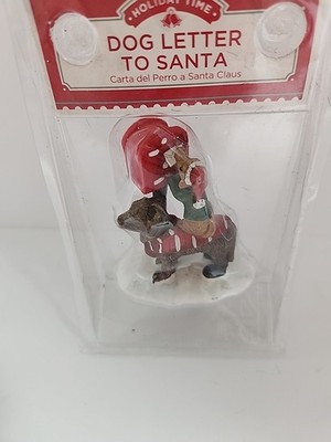 Holiday Time Letters to Santa Dog Postal Red Box Christmas Village Puppy 