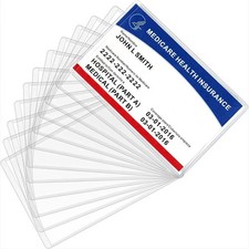10Pack Medicare Holder Protector Sleeves Clear PVC For Credit Card Business Card