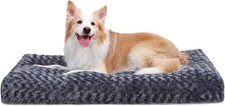 Washable Dog Bed Deluxe Plush Dog Crate Beds Comfy Kennel Pad Anti-Slip Pet