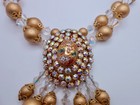 Vintage Juliana D&E? Easter Egg Pendant Gold Lucite & AB Glass Bead Necklace N36 — photo 9