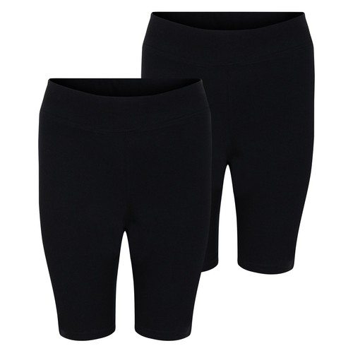 Paquete de 2 Pantalones Cortos de Ciclismo Escuela PE para Niñas Ex M&S Algodón y Elastizado Negro Azul Marino 2-16 Años - Imagen 3 de 5