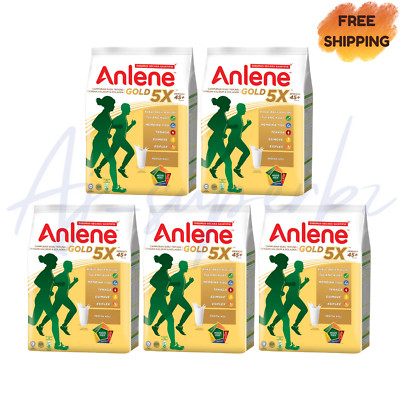 5x Anlene Gold 5X Milk Powder 1kg Adult 45+ Years Old Or Older Free Shipping
