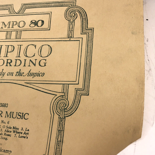 Dinner Music 65683 No. 6 Ampico Piano Roll J Milton Delcamp (7 Songs) - Picture 7 of 9
