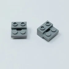 73109 LEGO Technic Parts Brick Modified 1x2 LIGHT BLUISH GRAY (2)