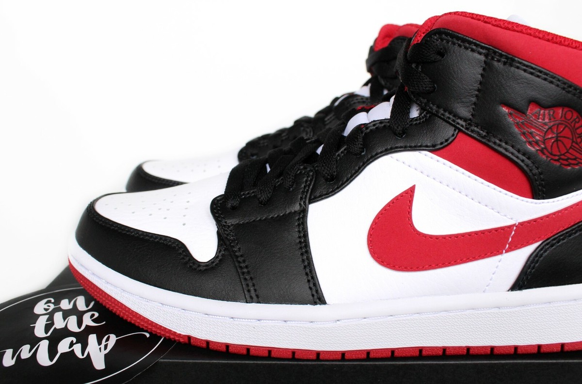 Nike Air Jordan 1 Retro Mid White Gym Red Black GS 2021 UK 3 Nike Air Jordan 1 Retro Mid White Gym Red Black GS 2021 UK 3
