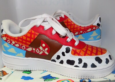 Custom Hand-painted, Woody: Toy Story AF1s air force ones, size 2youth boys