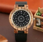 Handmade Men Watch Nature Wooden Quartz Wristwatch Bamboo Case Leather Bracelet
