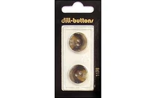 Dill Buttons ~ (1198) - 18mm 2 Hole Brown 2pc.