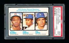 1973 OPC BASEBALL 609 ROOKIES LARVELL BLANKS/PEDRO GARCIA /DAVE LOPES PSA 9 MINT