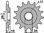 Pignon avant 17 dents pour Kawasaki ZX-10 1988-1990 pas de chaine 532