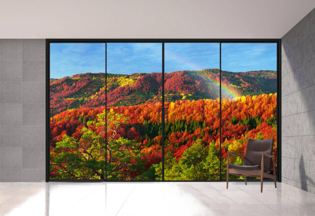 Custom Window Films Home Privacy Film Outside Leaves Forest Tree Leaf Decorative