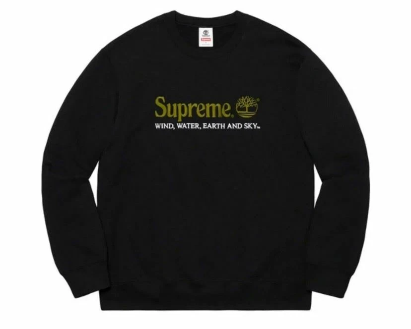 Supreme x Timberland Logo Crewneck Sweatshirt Black MEDIUM | eBay