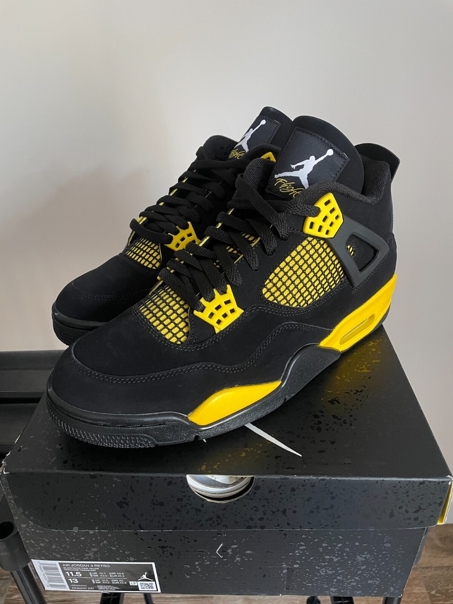 Jordan 4 Thunder Retro Size 11.5 DH6927-017 NEW Black Yellow Tour