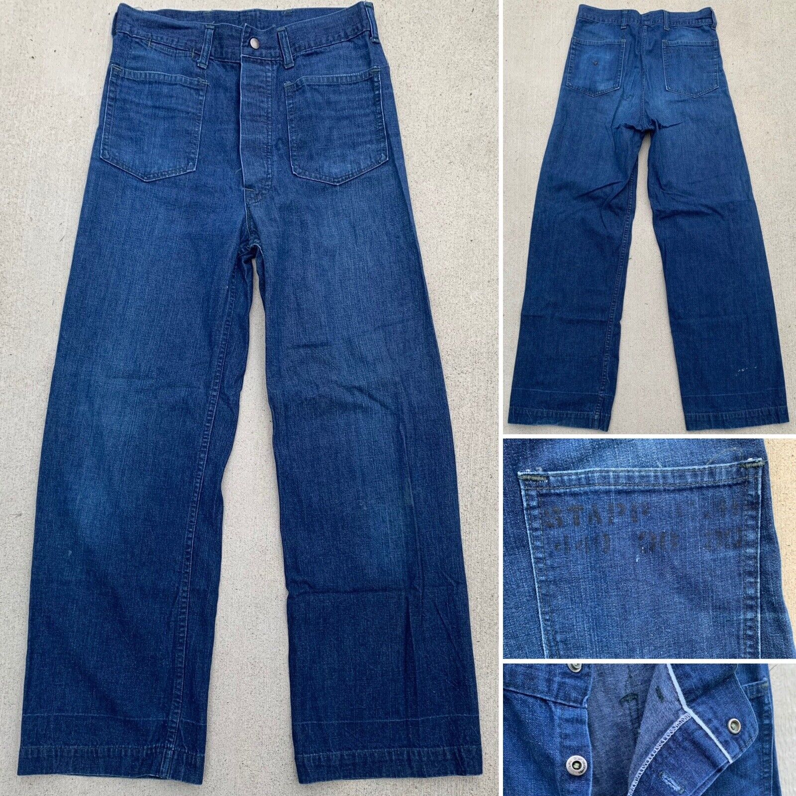 1960's Cone Denim Civilian Issue USN Denim Pants 30.5” Waist