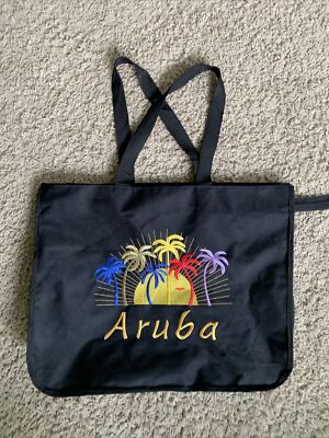 Aruba double handle large (21”x16”x5”) black tote bag