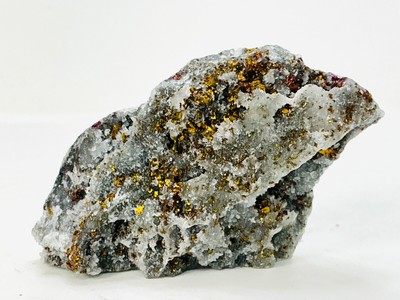 Calcit Pfauenerz Farben Chalkopyrit Quarz Calcit 174g Glasboden
